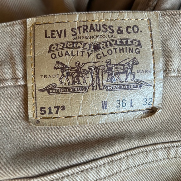 Levi’s 517 Orange Tab jeans 36x32 Made in USA Vintage Rare brown/tan denim - Picture 9 of 13